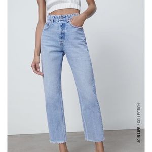 Zara high waisted straight leg jeans